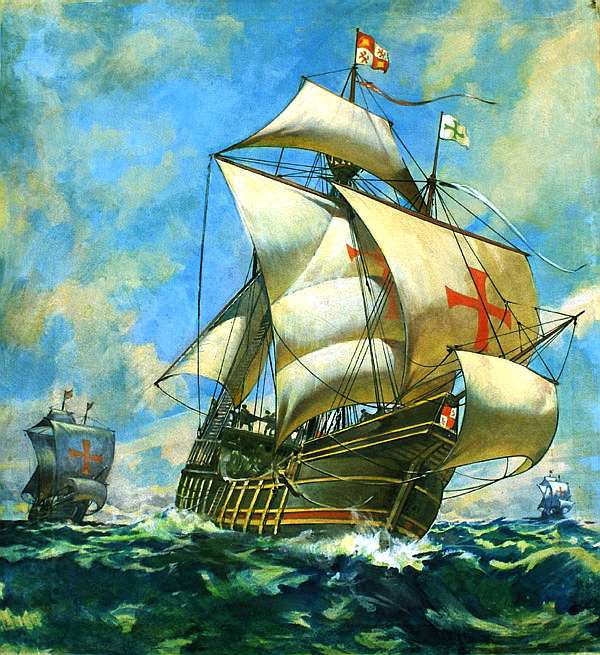 The Santa Maria and Pinta of Christopher Columbus