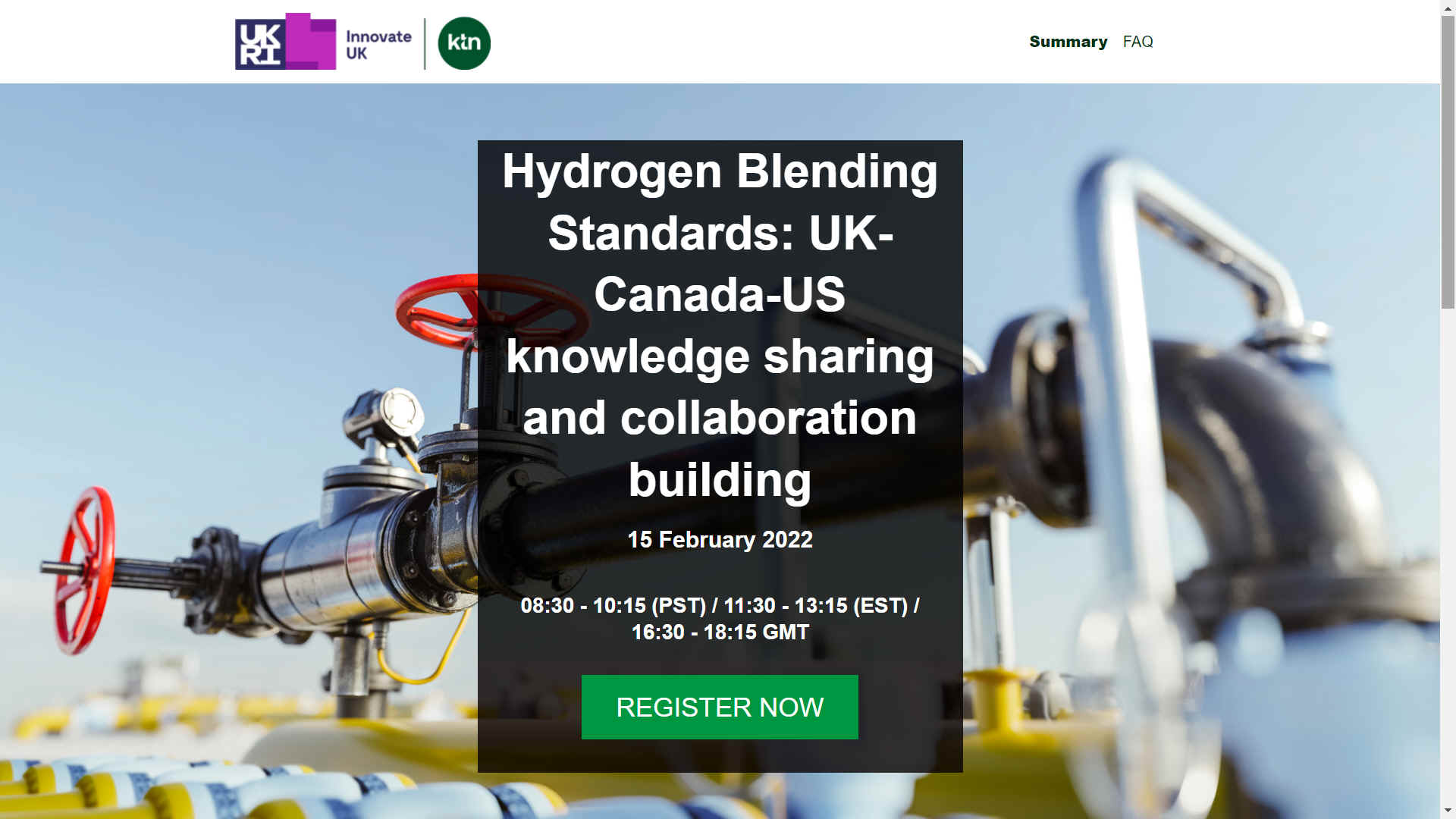 Hydrogen blending standards - Knowledge sharing and collaboration building event US, Canada and UK