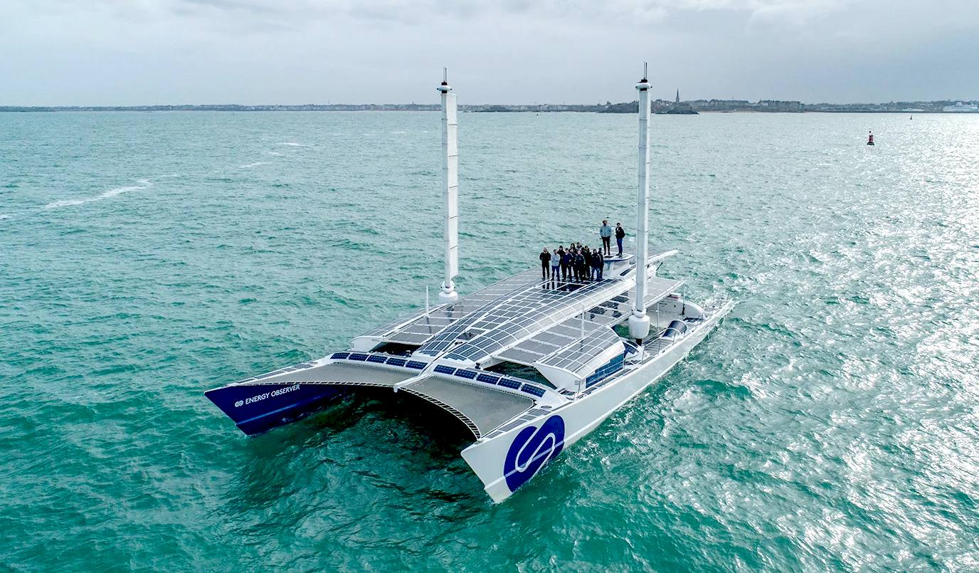 The Energy Observer, hydrogen adn solar powered boat
