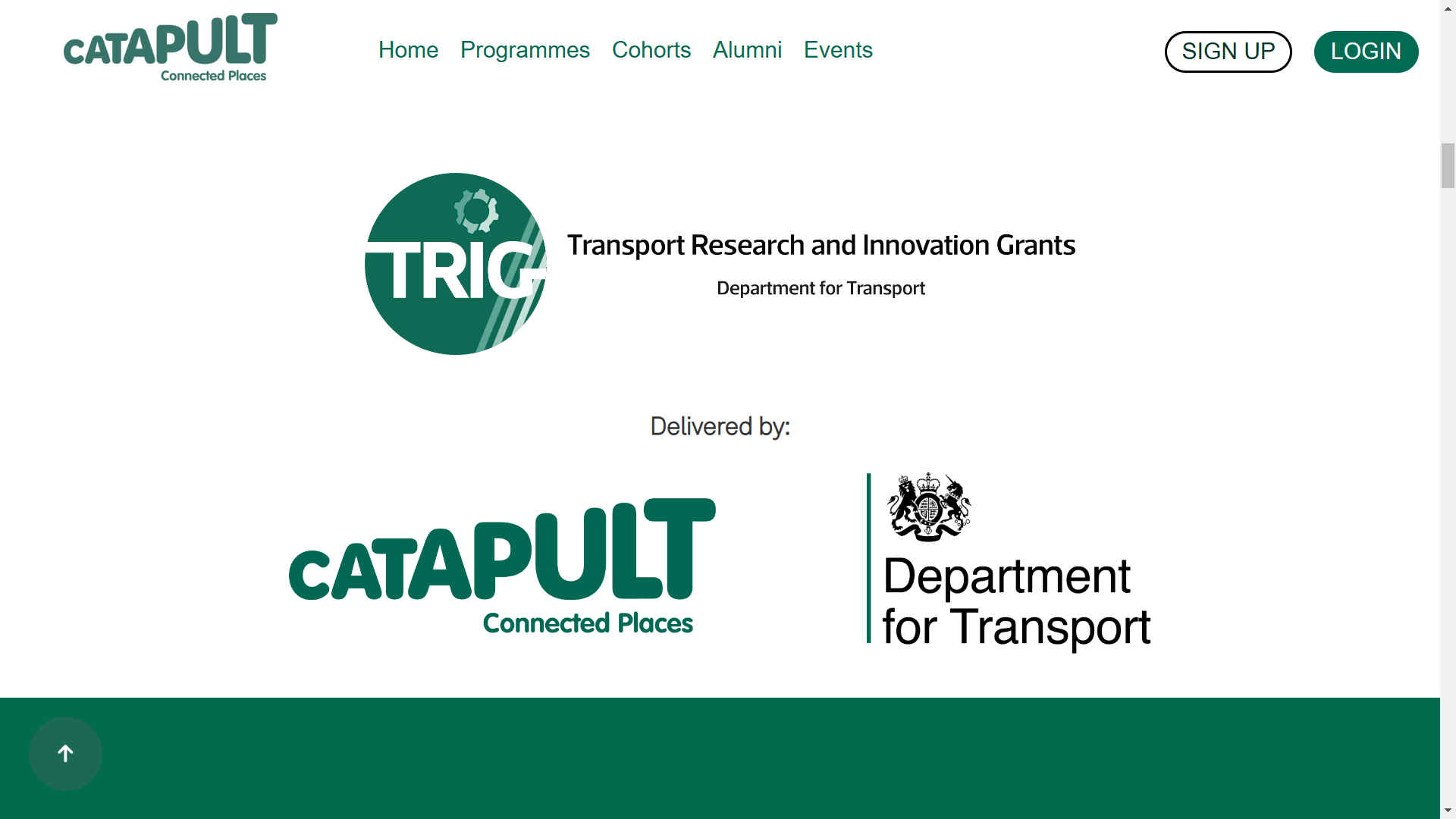 CATAPULT TRIG Transport Research and Innovation Grants - UK Government Department