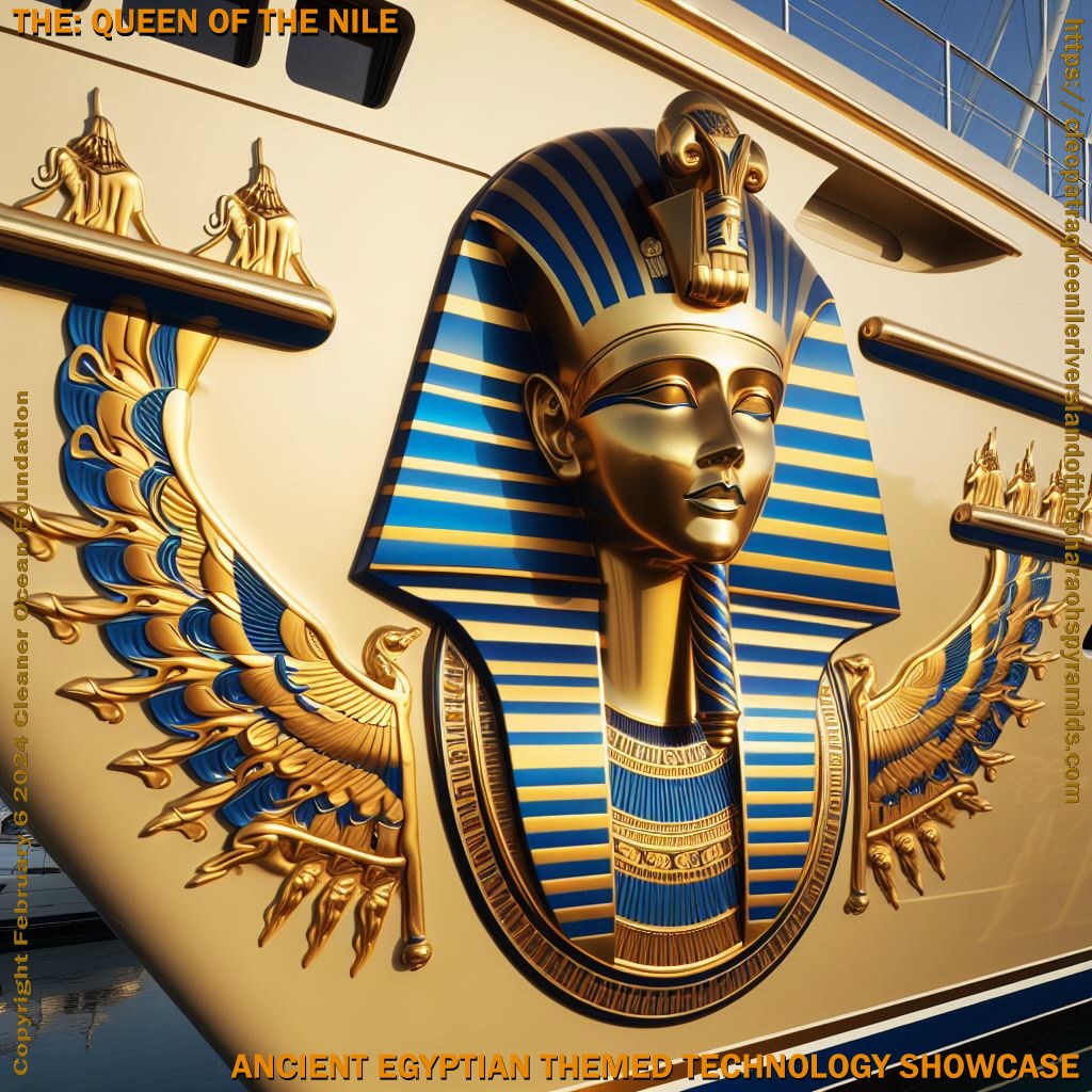 THE QUEEN OF THE NILE - Is a Cleopatra and Ancient Egypt themed floating showcase for zero carbon river cruises.