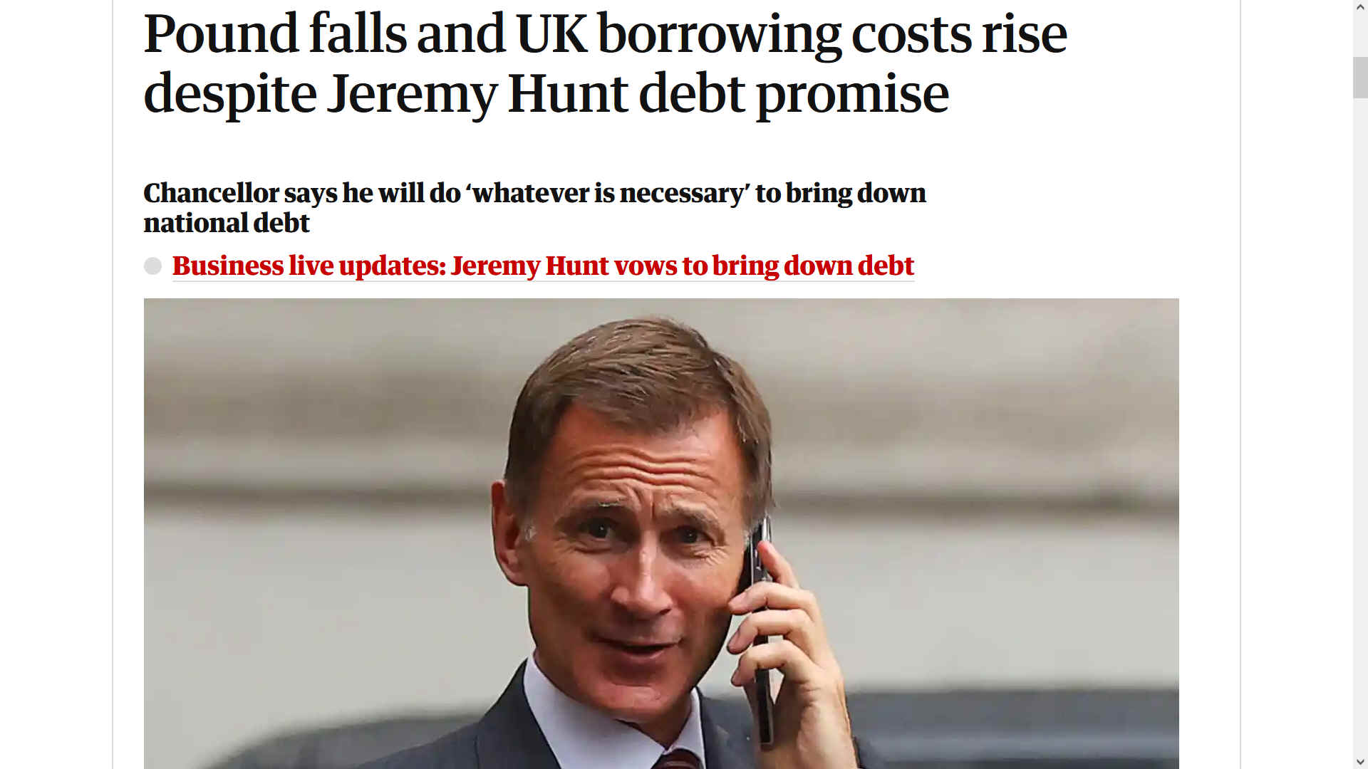 Poor old Jeremy, it is worth being chancellor, within a bankrupt Britain? Full marks to him for giving it a go.