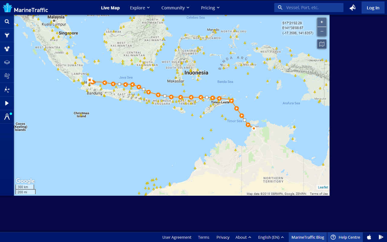 Darwin to Jakarta, 1572 nautical miles ZEWT hydrogen challenge