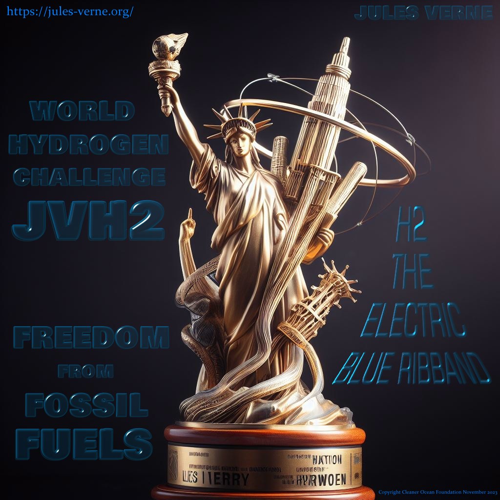TROPHY DESIGN STUDY - THE JULES VERNE HYDROGEN TROPHY - FREEDOM FROM FOSSIL FUELS - CANCER SLAVERY