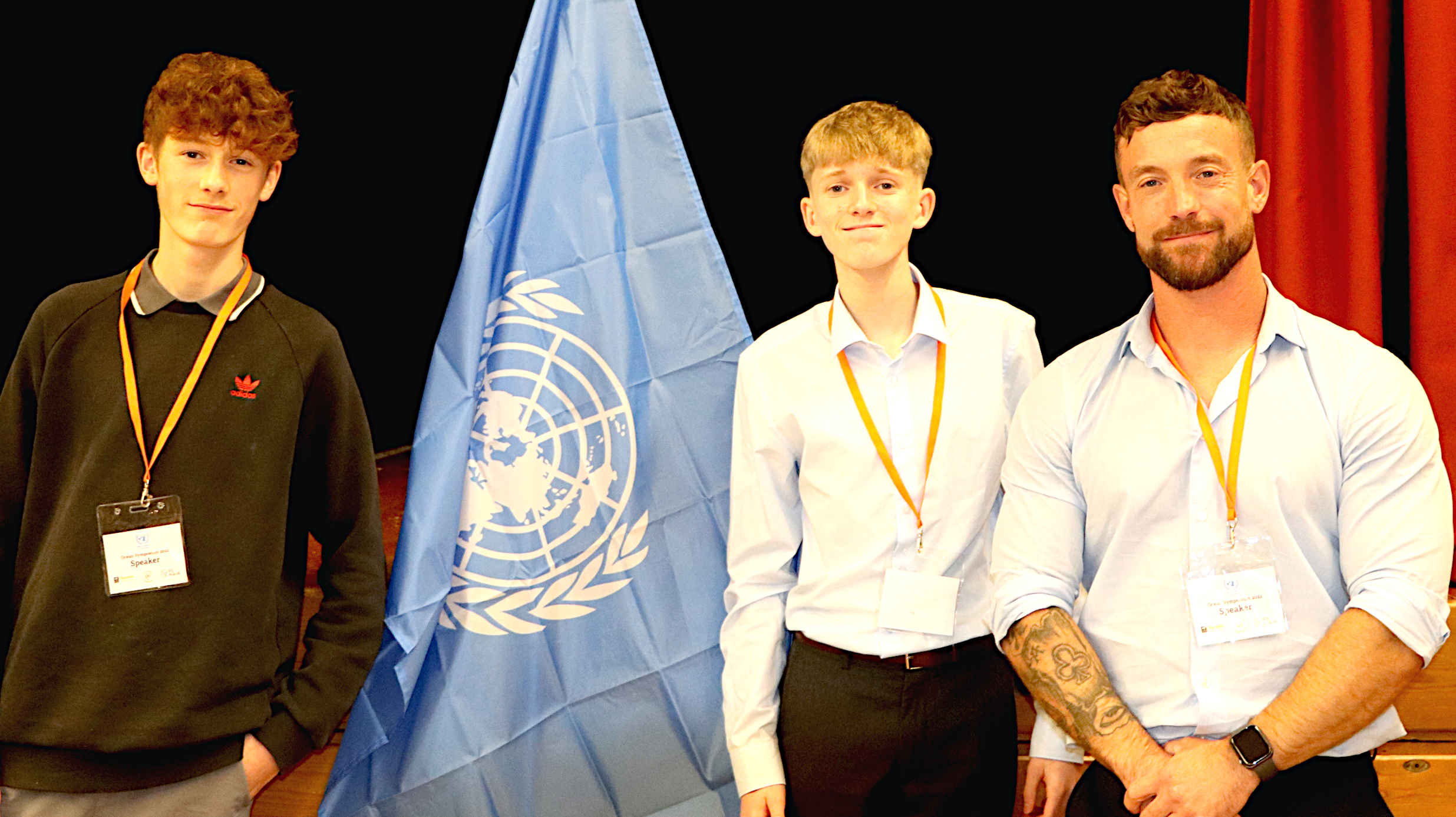 Leo, Ryan and Terry at the United Nations climate and ocean event in Bexhill, 19 November 2022